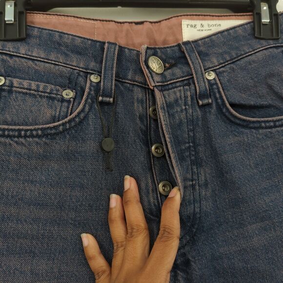 Rag & Bone Women 23 Maya Jeans Jasmine Blue Pink High Rise Ankle Slim Denim NEW - Picture 4 of 8